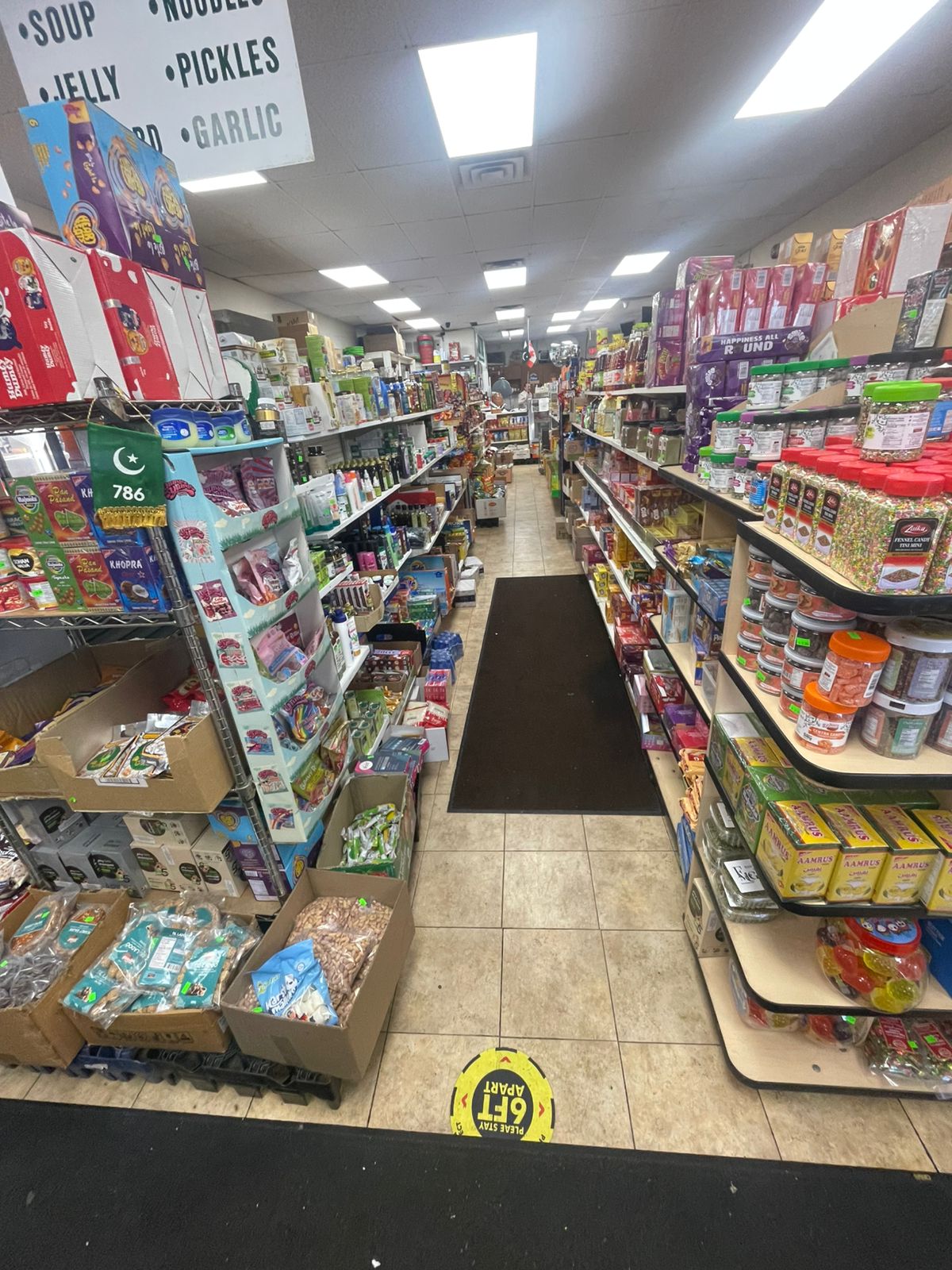 Pakistani and Indian spices, pickles and sweets aisle at Al-Khair Halal Grocery Mississauga